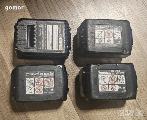 4 бр. неработещи батерии Makita 18V – BL1830, BL1850B и 8Ah – за части, снимка 3 - Оригинални батерии - 55562833