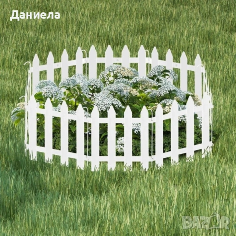 Декоративна градинска ограда 300 см – комплект 10 бр. бели PVC панели 30x30 см, снимка 12 - Декорация за дома - 54839463