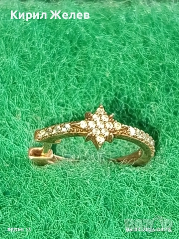 Винтидж сребърна обеца с инкрустирани кристали много красива 26317, снимка 3 - Обеци - 54104460