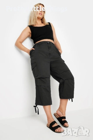 Черни памучни панталони Yours Clothing UK16, снимка 2 - Панталони - 43756156