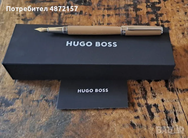 писалка HUGO BOSS Gear Camel метал с гланцов лак с цвят камила, снимка 2 - Ученически пособия, канцеларски материали - 55577805