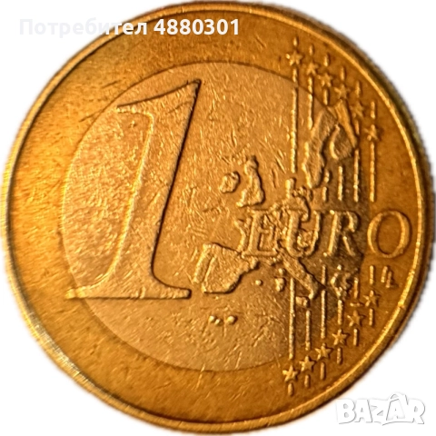 1 евро Австрия 2002 – Моцарт – възпможен производствен дефект (die crack / die chip / metal flow), снимка 2 - Нумизматика и бонистика - 55238010