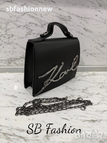 Karl Lagerfeld чанта в черно и бежово, снимка 4 - Чанти - 55040111
