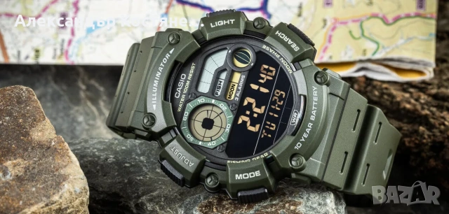 Нов часовник Casio Outgear Fishing WS-1500H-3BVEF - гаранция, снимка 2 - Мъжки - 55213688