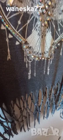 Потник с ресни и камъни (Размер XS/S)/ Design Lab Boho Fringe Eagle Tank Top, снимка 6 - Потници - 55616709