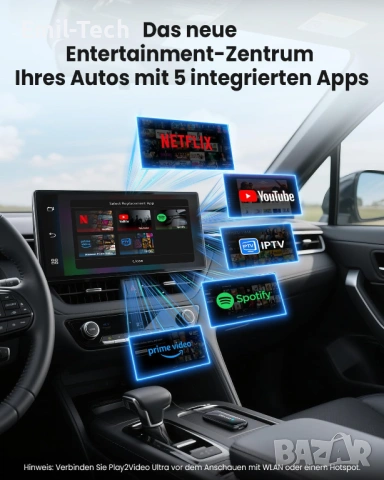 OTTOCAST Play2Video Ultra 3-в-1 AI Box – CarPlay, Android Auto, YouTube/Netflix, снимка 2 - Аксесоари и консумативи - 54884646