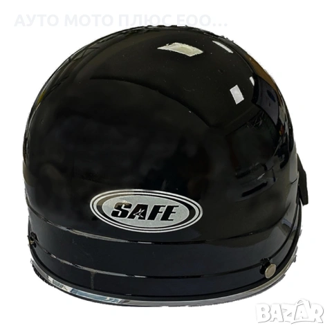 Каска за мотор с козирка тип канче - Черен гланц, снимка 3 - Аксесоари и консумативи - 54196466