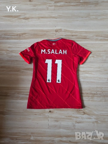Оригинална дамска тениска Nike Dri-Fit x F.C. Liverpool x M. Salah / Season 21-22 (Home), снимка 3 - Тениски - 54996250