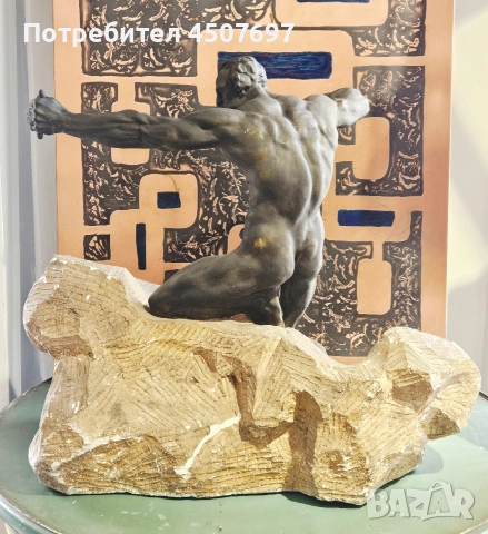 Алфредо Пина, (1883-1966) Бронзов Стрелец, върху издълбана скална основа, снимка 13 - Антикварни и старинни предмети - 54055244