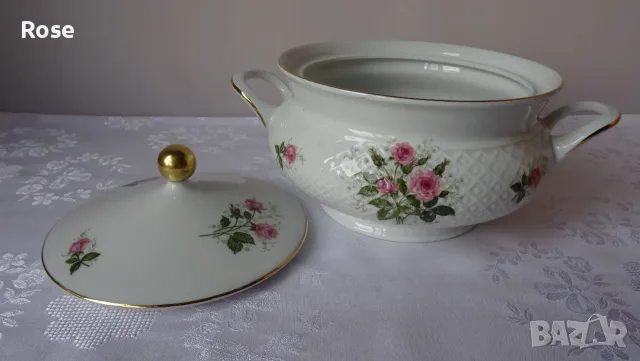 Красиви  супник и плато Seltmann Weiden "Annabell" с декорация "Rote Rosen" , снимка 11 - Сервизи - 55453643