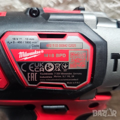 Milwaukee M18BPD-0, 18V, 60 Nm, снимка 3 - Винтоверти - 54963604