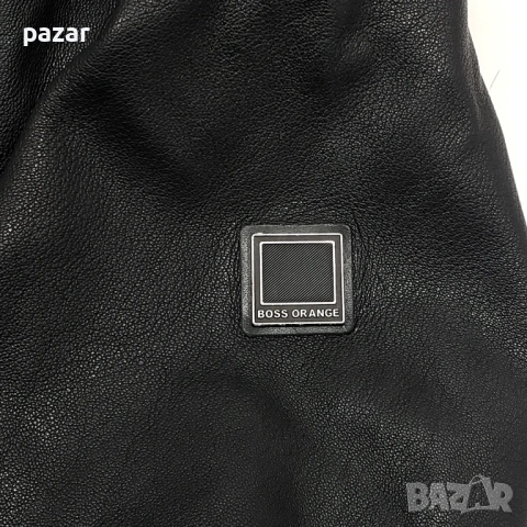 HUGO BOSS Оригинално Кожено Мъжко Яке Две Тънки Драскотини на Гърба 48 М, снимка 4 - Якета - 54888456