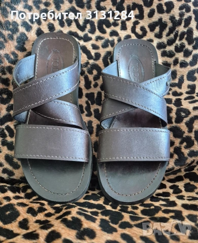 Оригинални кожени сандали / чехли Tod's (Тодс) 43 р– Естествена кожа , снимка 2 - Мъжки сандали - 54988028