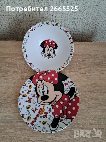 Детски комплект чиния и купичка Minnie Mouse