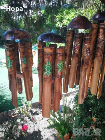 Вятърен звънец от дърво и бамбук Кокос , снимка 13 - Декорация за дома - 36766670