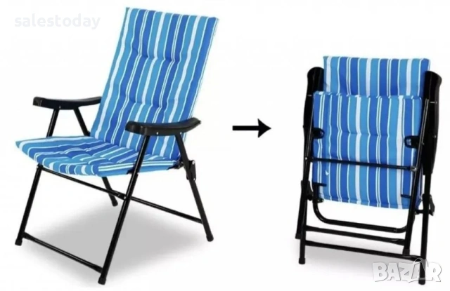 Къмпинг стол/ възглавница, до 120кг, снимка 3 - Градински мебели, декорация  - 54226314