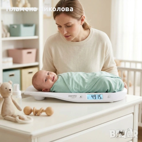 Бебешка електронна везна Camry – Прецизно измерване до 20 кг с HOLD функция и LCD дисплей
