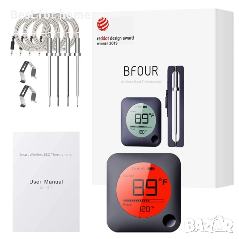 BFOUR Bluetooth термометър за месо за грил, снимка 8 - Друга електроника - 54474719
