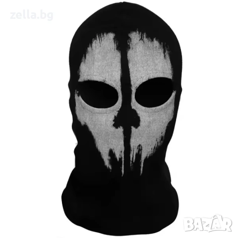 Балаклава с череп Call of Duty Ghost 100% памук – Маска за ски мотор еърсофт и пейнтбол черна 10025, снимка 2 - Рокли - 54655996