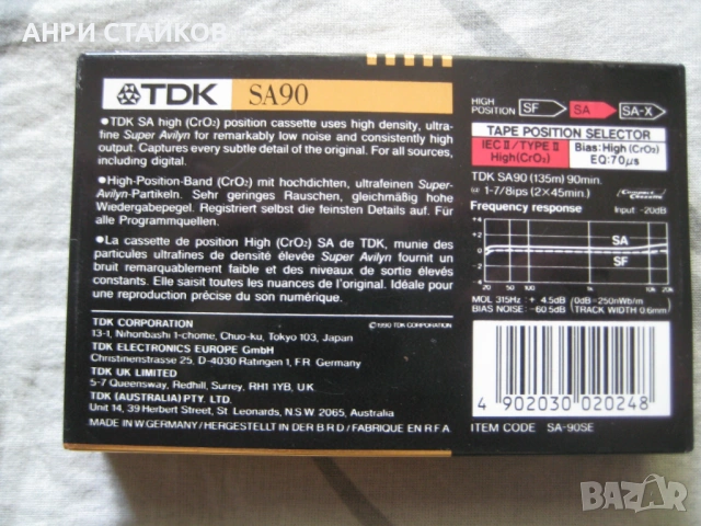 Продавам нови запечатани аудио касетки TDK SA90 и TDK SA-X90, снимка 3 - Аудио касети - 54761862