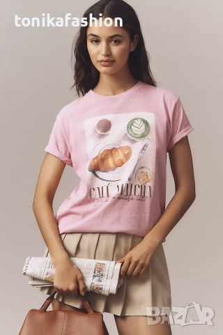 Широка тениска с щампа