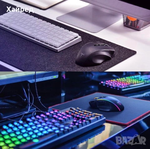Нова Безжична геймърска мишка, 3 режима - 2.4G/USB-C/Bluetooth 6 нива 10000DPI Chroma RGB подсветка , снимка 7 - Клавиатури и мишки - 54840436