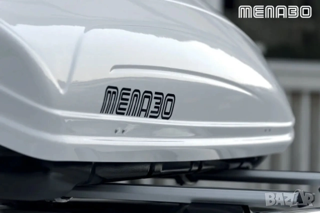 Багажник тип Автобокс MENABO Mania 460L Бял 195/79/36CM кутия за автомобил, снимка 5 - Аксесоари и консумативи - 54817547