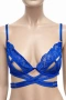 Hunkemöller дамски сутиен в кралско синьо с дантела и декоративни ленти – размер L, снимка 1