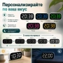 Настолен електронен часовник с термометър аларма календар постоянно светещ на ток за офис дома, снимка 5