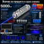 Мощен син акумулаторен лазер 5000mW пойнтер горящ палещ клечка кибрит балон с предпазни очила, снимка 8