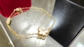 Van Cleef & Arpels VCA Gold Mother of Pearl Sweet Butterfly Дамска Гривна, снимка 1