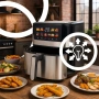 Смарт Еърфрайър , 2200W, XXL 6.5л, Wi-Fi Tuya App, 10 Програми, Неръждаема стомана, снимка 5