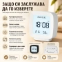 Малък електронен настолен часовник с температура влага дата сензор светещ на батерии дигитален LED, снимка 6
