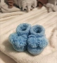 🍼👣Плетени бебешки чорапки ,терлъчки ръчна изработка, снимка 1