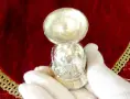 Посребрена медна чаша на столче,лози,грозде. , снимка 4