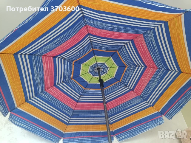 Плажен чадър разноцветен , снимка 5 - Басейни и аксесоари - 55153979