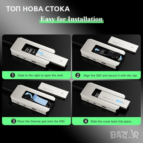 Докинг станция Minthouz USB-C, 8-в-1 USB хъб , снимка 8 - Кабели и адаптери - 54979983