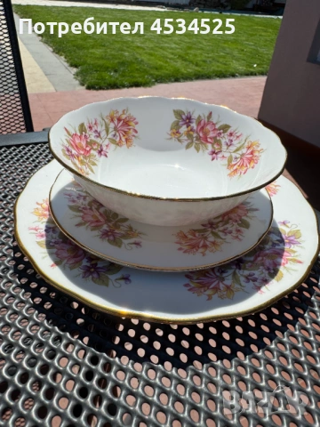🌸 Английски сервиз за хранене Colclough “Wayside” – 25 части, снимка 2 - Антикварни и старинни предмети - 54337547
