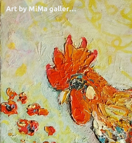 Петлета Петел, петле, птица, картина, маслени бои / платно, автор с макове