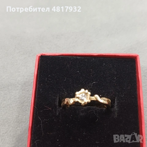 Златен пръстен, диамант., снимка 4 - Пръстени - 54615622