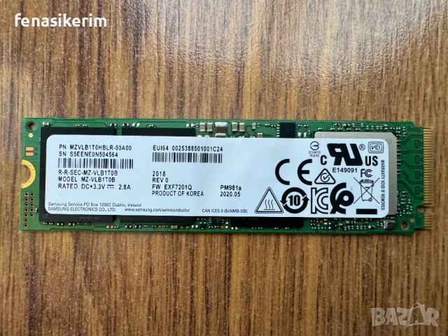 НОВО 100% Health Samsung PM981a 1000GB 1TB SSD NVMe 2280 Gen 3 x4 PCIe