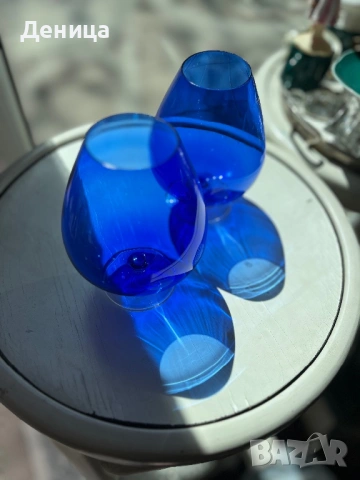 Прекрасни чаши за бренди💙 Големи, сини и много красиви Красив и много плътен звук при наздравица , снимка 8 - Чаши - 54337050
