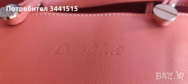 Дамска чанта Donna Italiana Firenze – розова, с дълга презрамка, снимка 3 - Чанти - 55471363