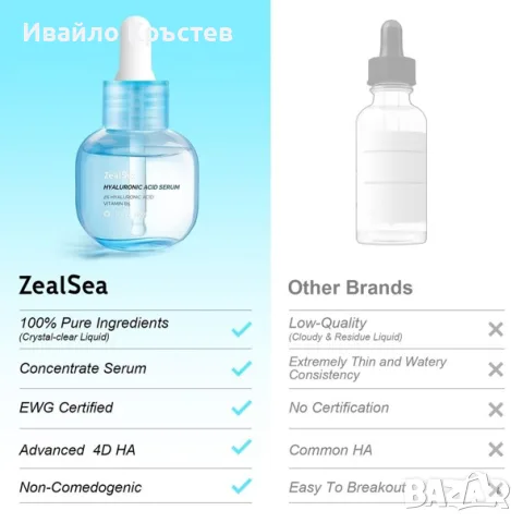 Хиалуронова серум 2% с витамин B Хидратиращ антиейдж – 30 ml, снимка 3 - Козметика за лице - 55566772