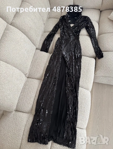 Черна рокля от Venetta Fashion house с качулка, снимка 3 - Рокли - 55188381