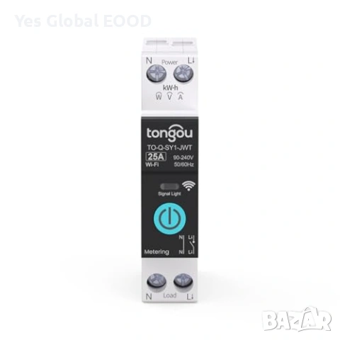TONGOU WiFi Smart Switch 25A DIN с електромер Tuya, снимка 2 - Други - 55016567