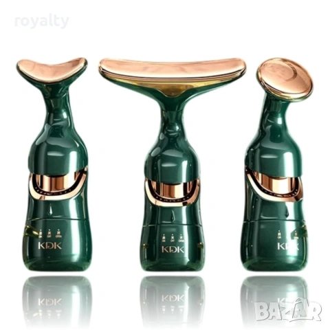 Електрически 4D масажор за лице, шия и очи 3в1 – Анти-ейдж уред с 3 сменяеми глави и лифтинг ефект з, снимка 6 - Масажори - 54125412