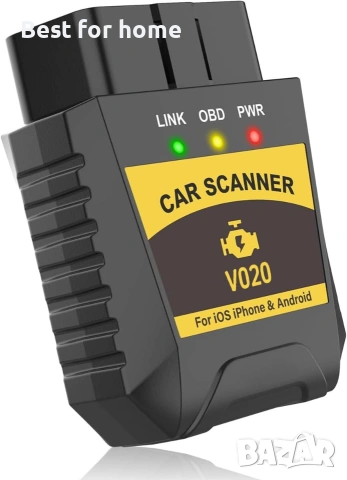 OBD2 скенер Bluetooth за iPhone iOS Android OBDII диагностичен инструмент за сканиране 