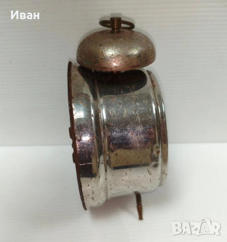Стар будилник , работи и звъни, снимка 3 - Антикварни и старинни предмети - 54930462