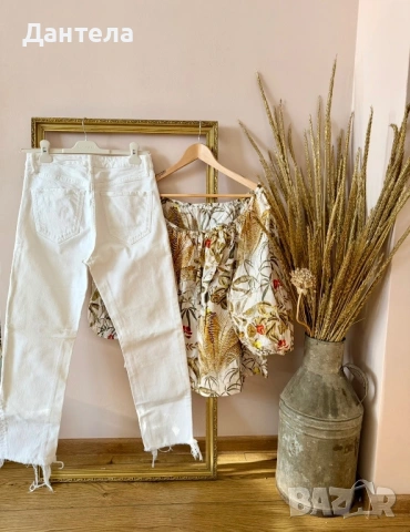 ZARA Нови дамски нели дънки и риза, снимка 7 - Дънки - 54227501